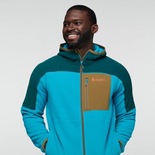 Abrazo Hooded Full-Zip Fleece Jacket - Men's, Deep Ocean/Mineral Blue, Model Kirk