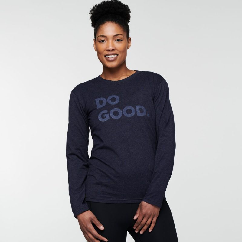 Do Good Long-Sleeve T-Shirt - Women's, Maritime, Model Callie