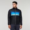 Fuego Down Jacket - Men's, Black/Pacific Stripes, Model Munther