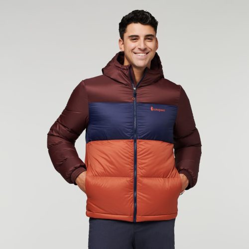 Solazo Hooded Down Jacket - Men's, Chestnut/Spice, Model Munther