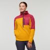 Abrazo Half-Zip Fleece Jacket - Women's, Raspberry/Amber, Model Aya