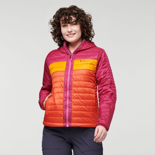 Capa Insulated Hooded Jacket - Women's, Raspberry/Canyon, Model Courtney