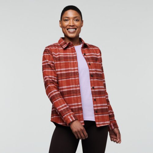 Mero Flannel Shirt - Women's, Spice Plaid, Model Callie