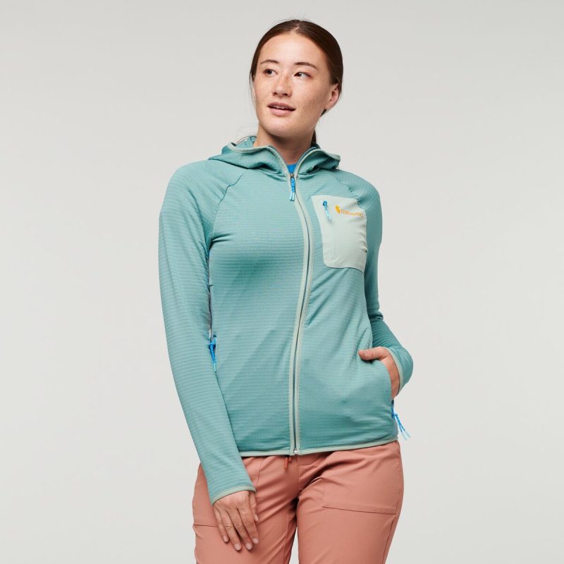 Otero Fleece Full-Zip Hooded Jacket - Women's, Bluegrass, Model Aya