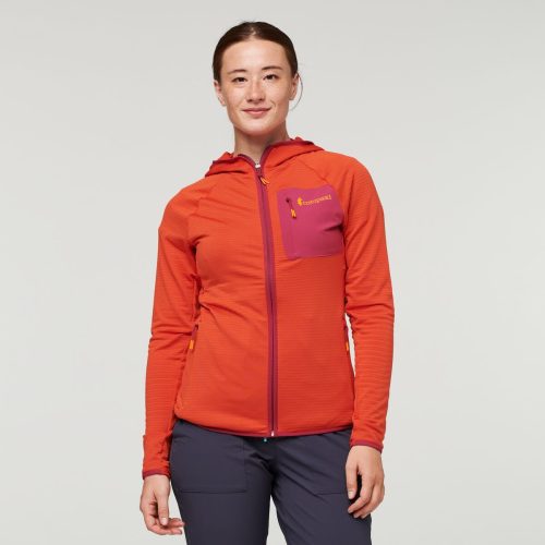 Otero Fleece Full-Zip Hooded Jacket - Women's, Canyon, Model Aya