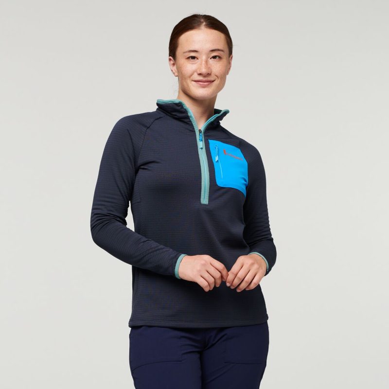 Otero Fleece Half-Zip Pullover - Women's, Graphite, Model Aya