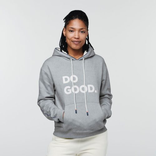 Do Good Organic Pullover Hoodie - Women's, Heather Grey, Model Callie