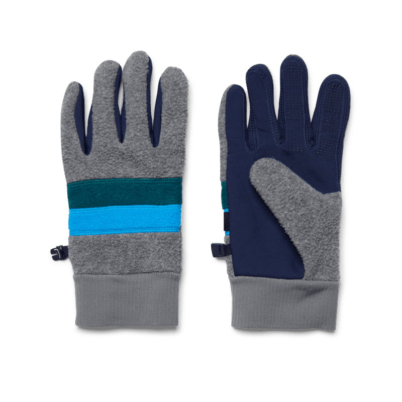 Teca Fleece Gloves, Heather Grey/Deep Ocean