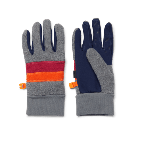 Teca Fleece Gloves, Heather Grey/Raspberry