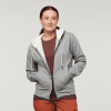 Do Good Organic Full-Zip Hoodie - Women's, Heather Grey, Model Aya