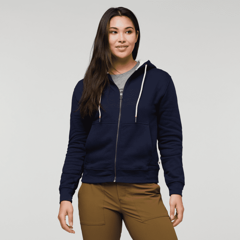 Do Good Organic Full-Zip Hoodie - Women's, Maritime, Model Maile