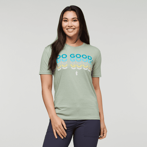 Do Good Repeat T-Shirt - Women's, Silver Leaf, Model Maile