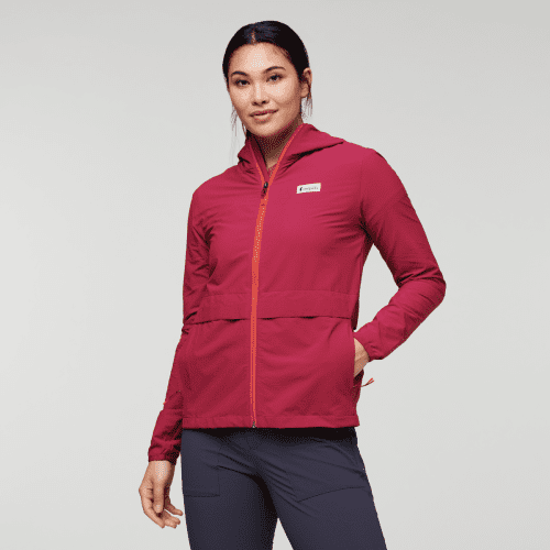 Viento Travel Jacket - Women's, Raspberry, Model Maile