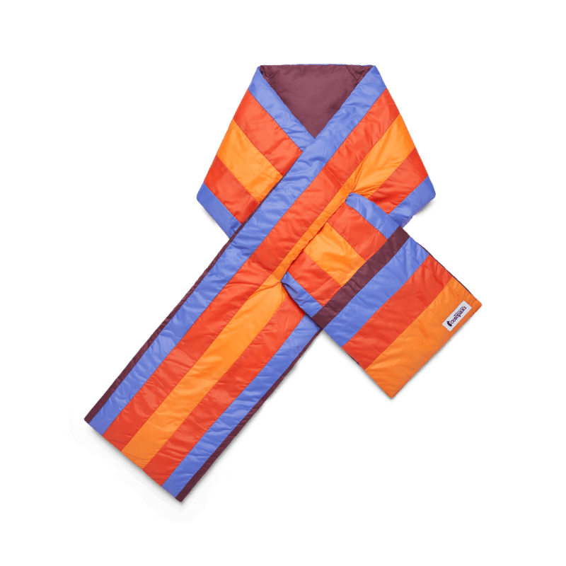 Fuego Down Scarf, Wine Stripes