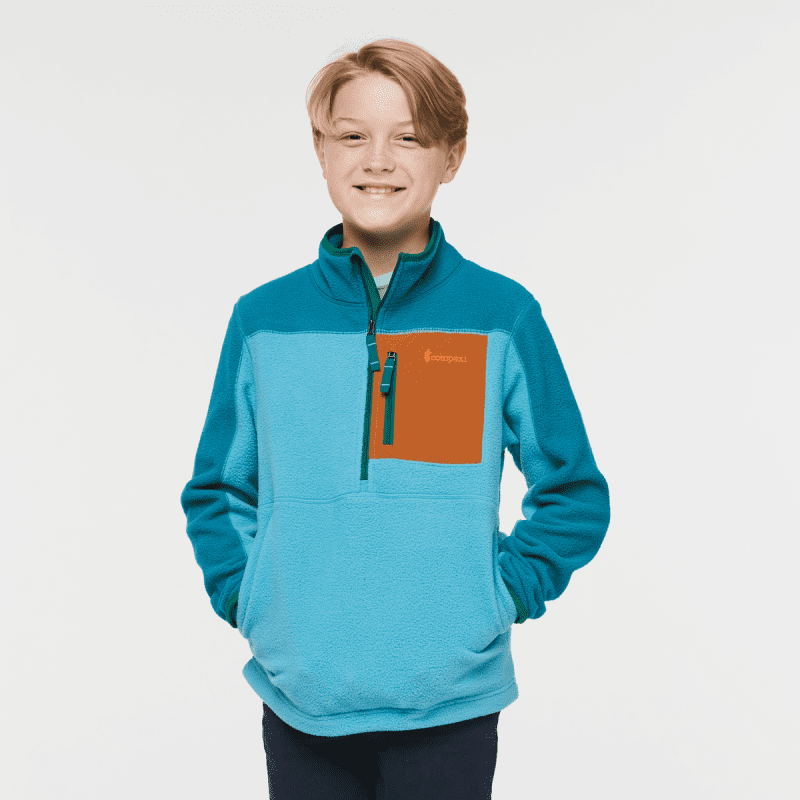 Abrazo Half-Zip Fleece Jacket - Kids', Gulf/Poolside, Model Dax