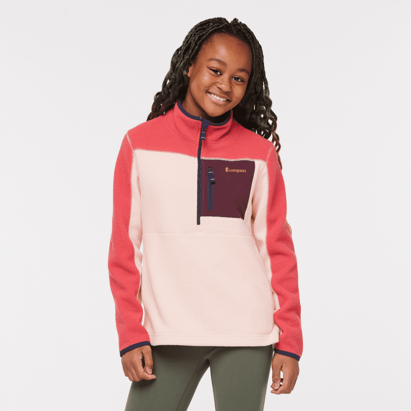 Abrazo Half-Zip Fleece Jacket - Kids', Strawberry/Rosewood, Model Adelina