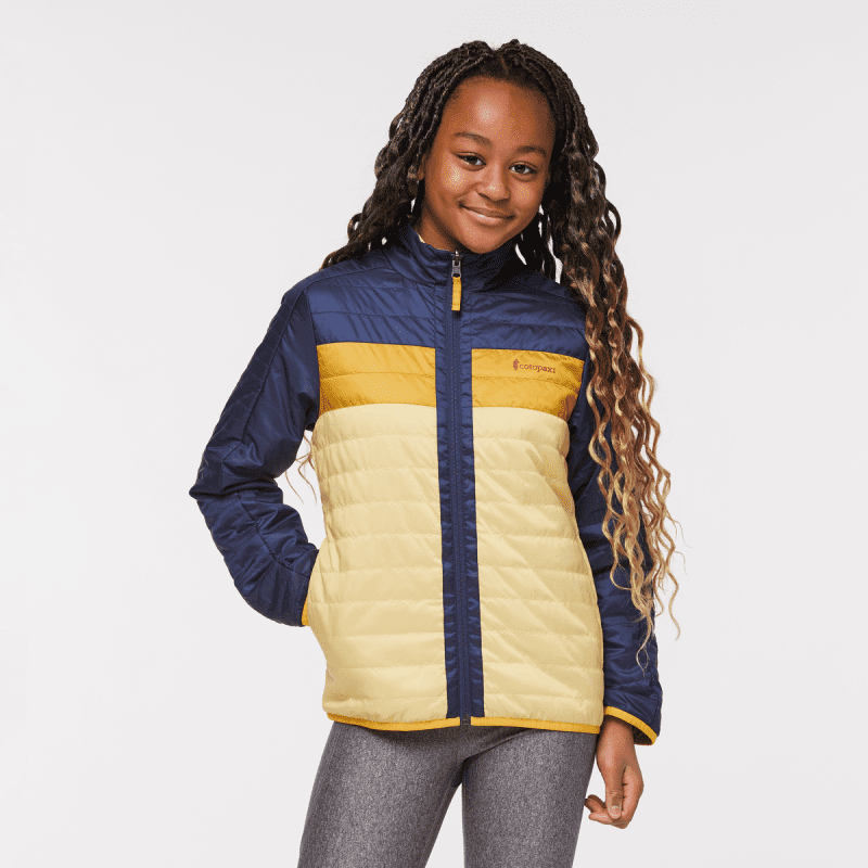 Kids' Capa Insulated Jacket, Maritime/Wheat, Model Adelina