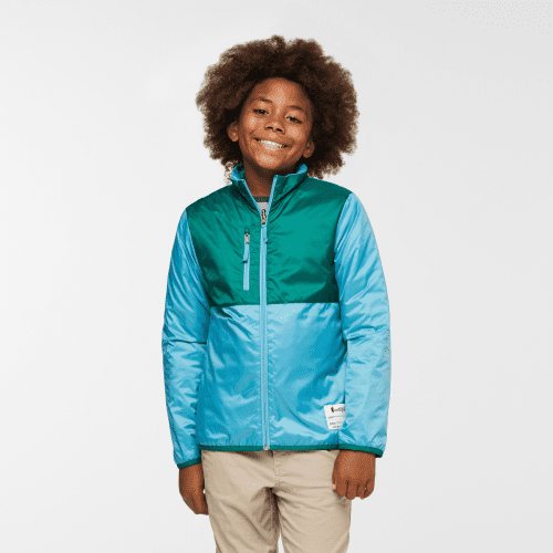 Capa Insulated Jacket- Kids', Poolside/Sea Glass, Model Isaiah