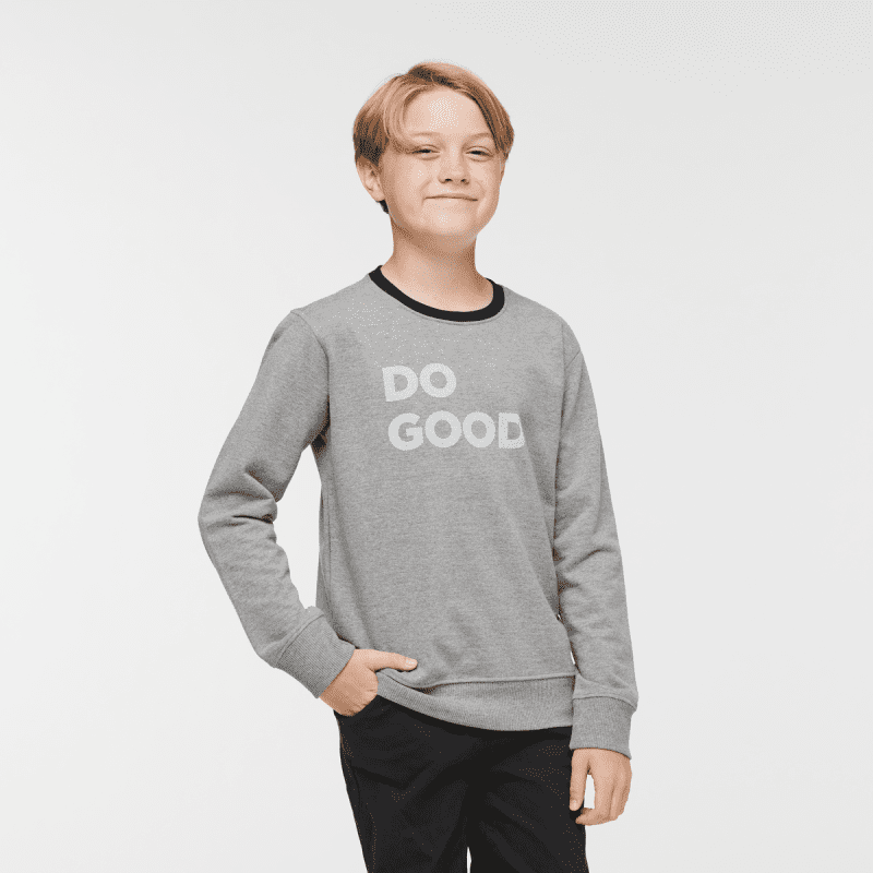 Do Good Crew Sweatshirt - Kids', Heather Grey, Model Dax