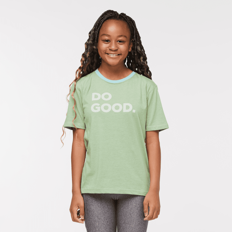 Do Good Organic T-Shirt - Kids', Aspen, Model Adelina