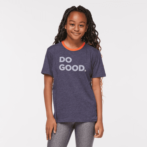 Do Good Organic T-Shirt - Kids', Maritime, Model Adelina