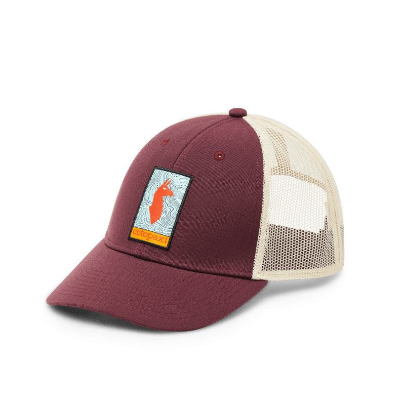 Llama Map Trucker Hat, Wine