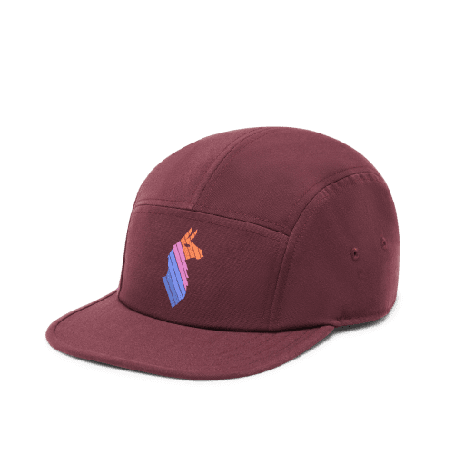 Llama Stripes 5-Panel Hat, Wine