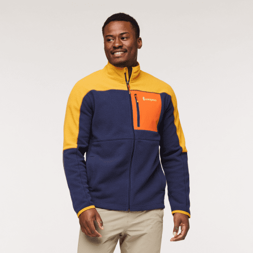 Abrazo Fleece Full-Zip Jacket - Men's, Amber/Maritime, Model Jeremy