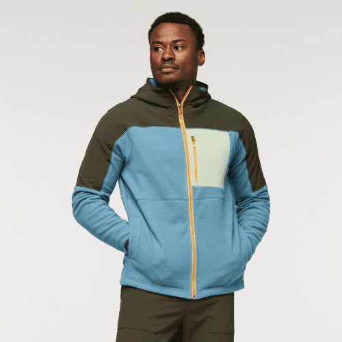 Abrazo Hooded Full-Zip Fleece Jacket - Men's, Woods/Blue Spruce, Model Jeremy