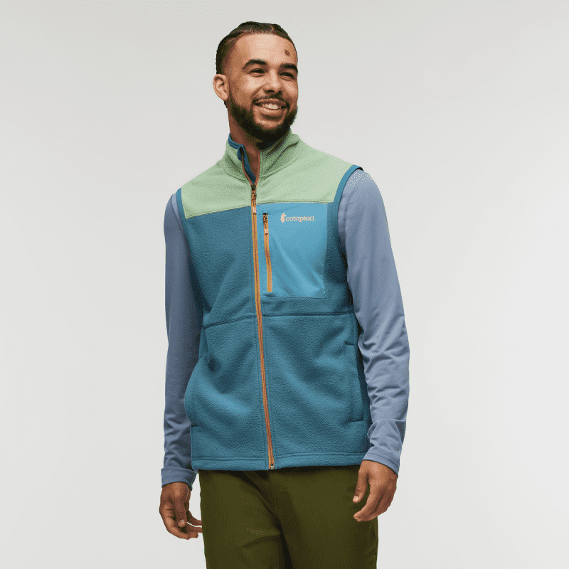 Abrazo Fleece Vest - Men's, Aspen/Blue Spruce, Model Alex