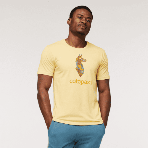 Altitude Llama T-Shirt - Men's, Wheat, Model Jeremy