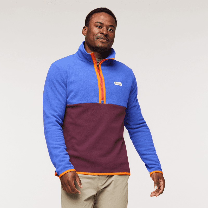 Amado Fleece Pullover - Men's, Blue Violet/Wine, Model Jeremy