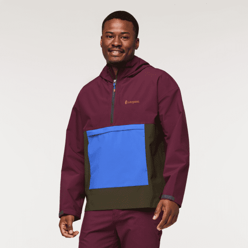 Cielo Rain Anorak - Men's, Wine, Model Jeremy