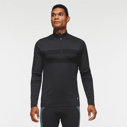 Debajo Seamless Baselayer Quarter-Zip - Men's, Cotopaxi Black, Model Jason