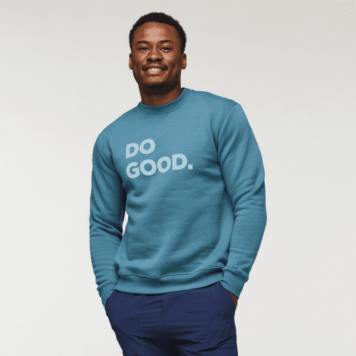 Do Good Crew Sweatshirt - Men's, Blue Spruce, Model Jeremy