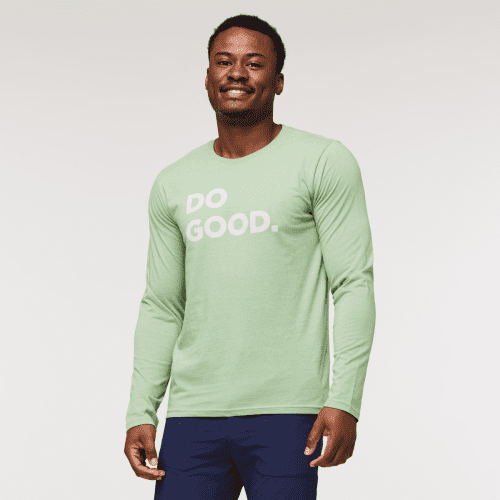 Do Good Organic Long-Sleeve T-Shirt, Aspen, Model Jeremy