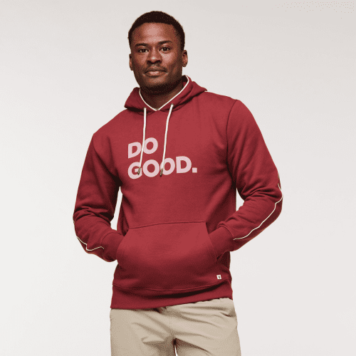 Do Good Pullover Hoodie - Men's, Burgundy, Model Jeremy