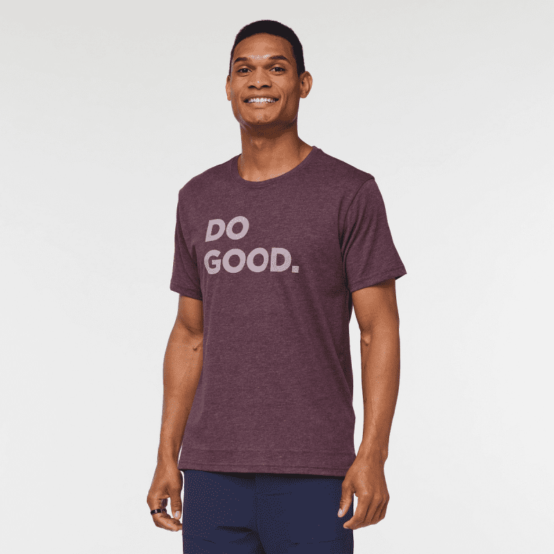 Do Good T-Shirt - Men's, Wine, Model Jason