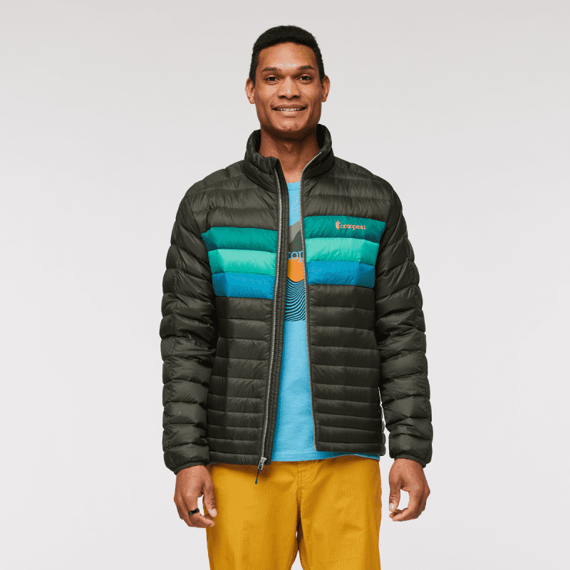 Fuego Down Jacket - Men's, Woods Stripes, Model Jason