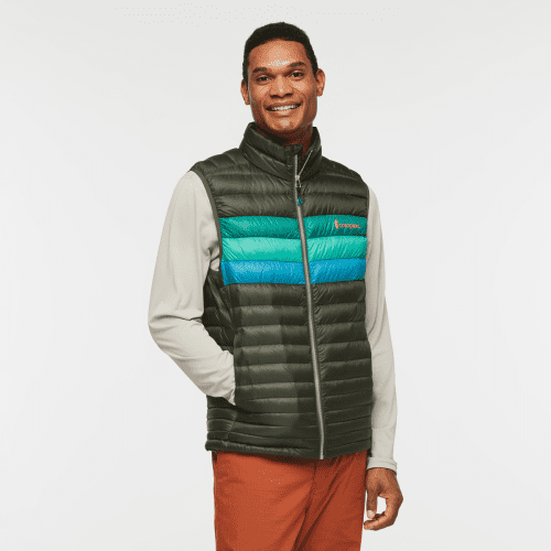 Fuego Down Vest - Men's, Woods Stripes, Model Jason