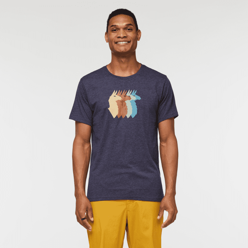 Llama Sequence Organic T-Shirt - Men's, Maritime, Model Jason