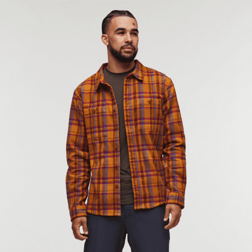 Mero Organic Flannel Shirt - Men's, Sienna Plaid, Model Alex