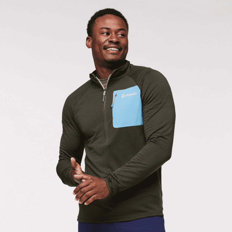 Otero Fleece Half-Zip Pullover - Men's, Woods, Model Jeremy