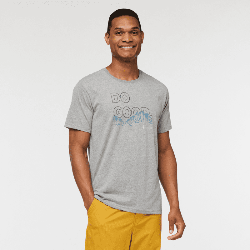 Rising Do Good Organic T-Shirt - Men's, Heather Grey, Model Jason