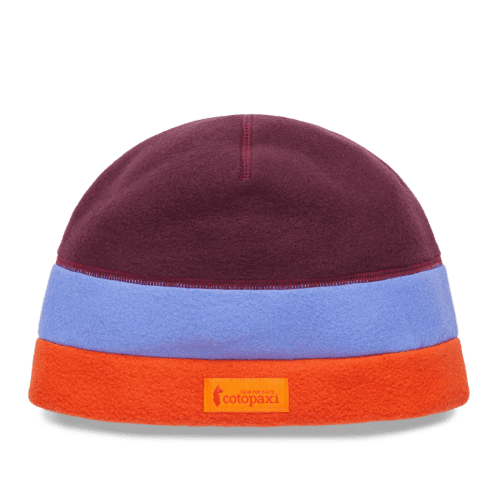 Teca Fleece Beanie, Wine Stripes