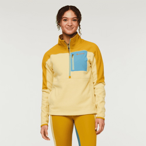 Abrazo Fleece Half-Zip Jacket - Women's, Amber/Wheat, Model London