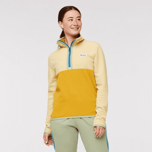 Amado Fleece Pullover - Women's, Wheat/Amber, Model Aya