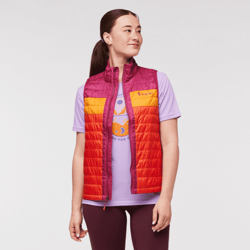 Capa Insulated Vest - Women's, Raspberry/Canyon, Model Aya