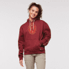 Day And Night Pullover Hoodie - Women's, Burgundy, Model London