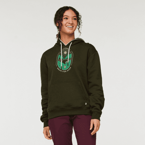 Day And Night Organic Pullover Hoodie - Women's, Woods, Model London